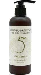 Champú nutritivo y Acondicionador con Aceite de Oliva Virgen Extra 5 Elementos