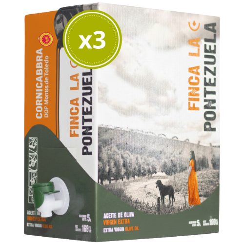 Aceite de Oliva Virgen Extra Cornicabra Bag in Box 5 L - Finca La Pontezuela - Garrafa Aceite de Oliva Virgen Extra 5L - DOP Montes de Toledo